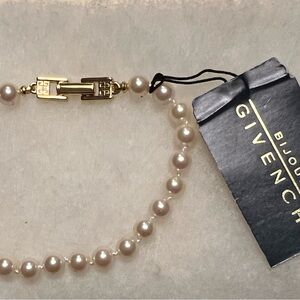 Givenchy Cream Pearl Necklace with Gold-Tone Clasp